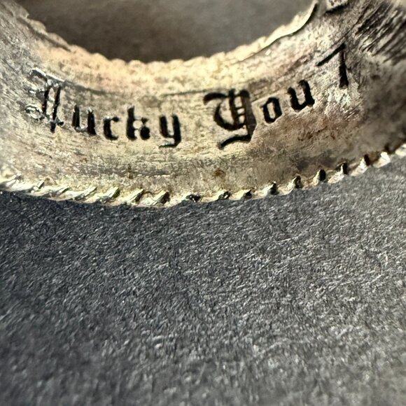 Lucky Brand Statement Ring Size 7 Silver Tone Faux Stones Intricate Design - Picture 6 of 13